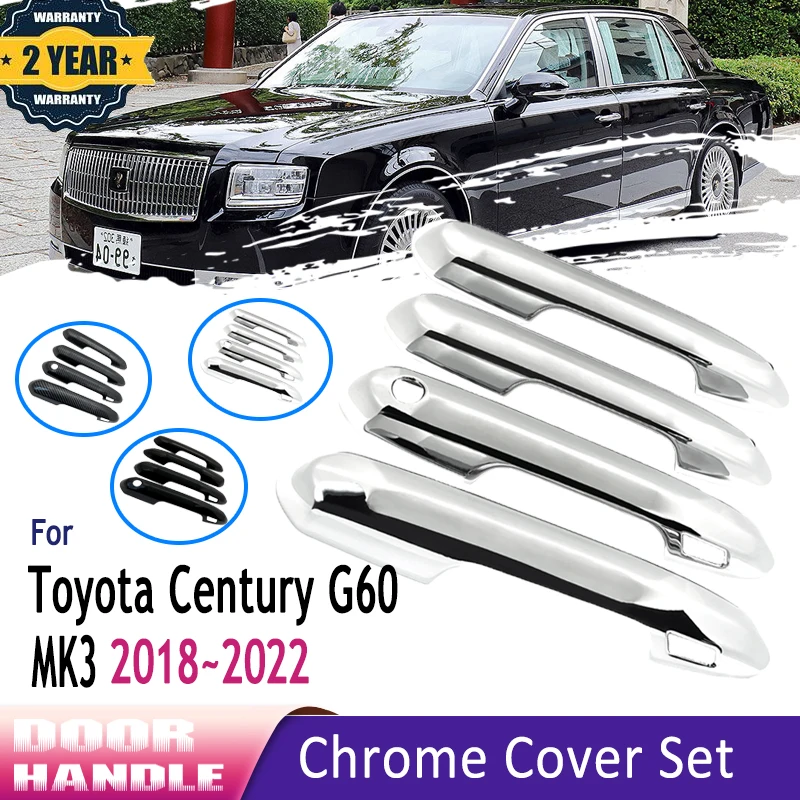 

Роскошный хром для Toyota Century G60 3 Gen 2018 2019 2020 2021 2022 крышка дверной ручки отделка автомобильные аксессуары внешние наклейки