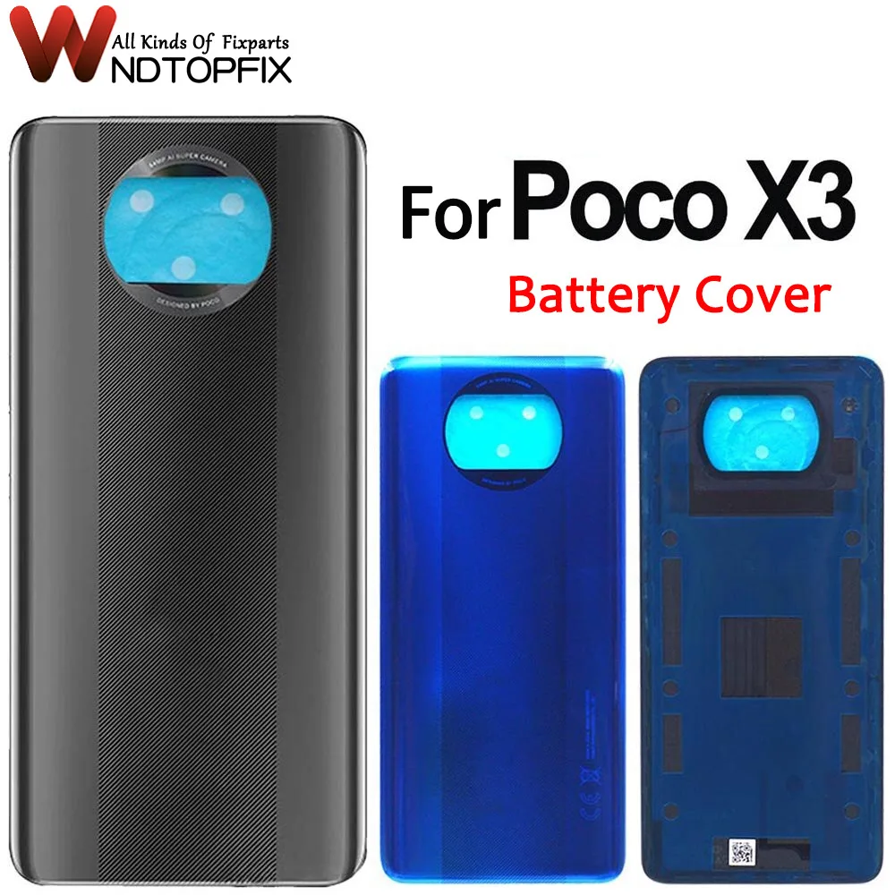 Задняя крышка аккумулятора 6 67 дюйма для Xiaomi Poco X3 стеклянная корпуса задняя