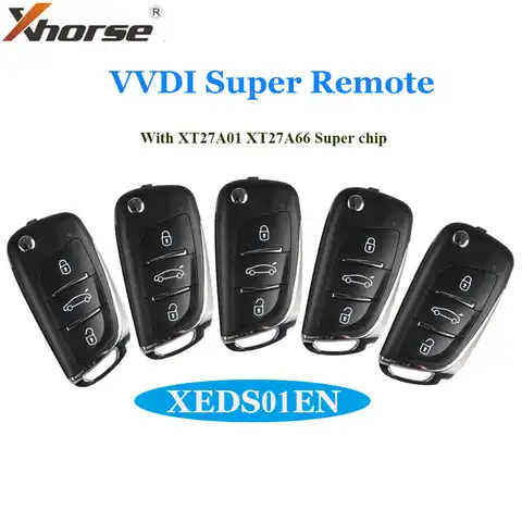 5 шт./лот Xhorse XEDS01EN VVDI XE Series Super Remote XT27A01 XT27A66 Chip для VVDI2/VVDI Key Tool Max/ VVDI MINI Key Tool