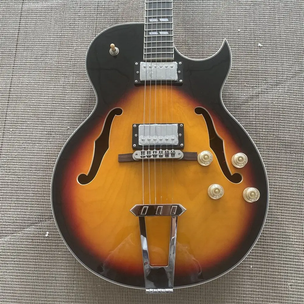 

In Stock Sunburst Byrdland Hollow Body Electric Guitar Gold Hardware HH Pickups 596 Guitarra Guitars