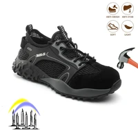 lightweight safety shoes for men steel toe cap indestructible work boots anti smash anti puncture outdoor breathable sneakers