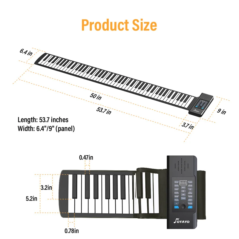 OYAYO электронные музыкальные инструменты 88 клавиш рулонное пианино обновленный
