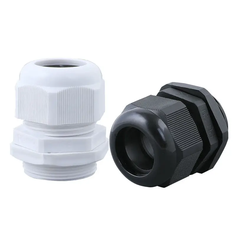 

10Pcs IP68 Waterproof Cable Gland Nylon Joint Plastic White Or Black Cable Locking Connector PG7 PG9 PG11 PG13.5 PG16 PG19 PG21