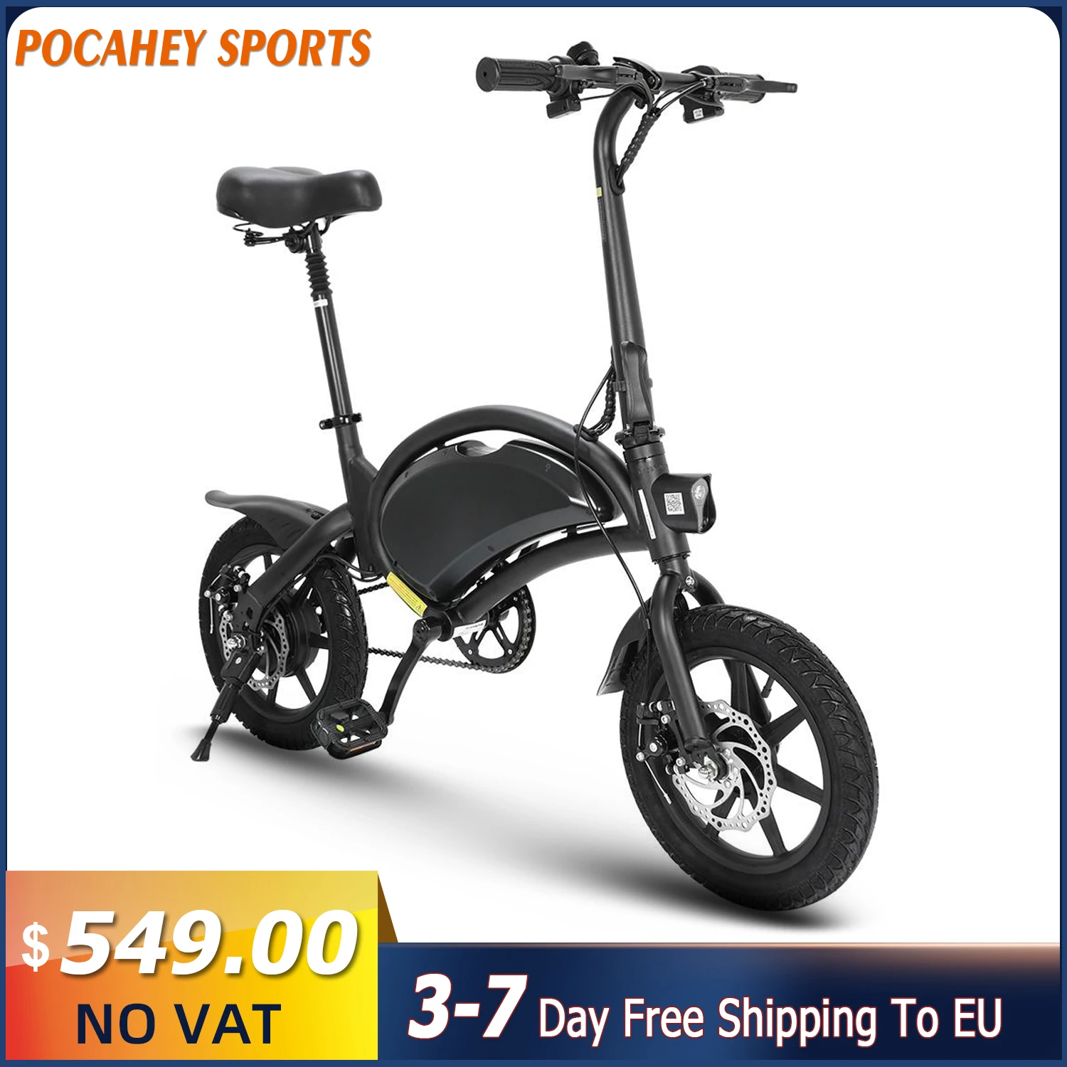 

EU Stock 14 inch Электрический велосипед 48V алюминиевый сплав Электрический велосипед городской поездок велосипед литиевая батарея