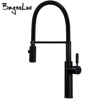 pull down kitchen faucet hot and cold water mixer sink taps spout bagnolux brass brushed gold black 360 degree rotation