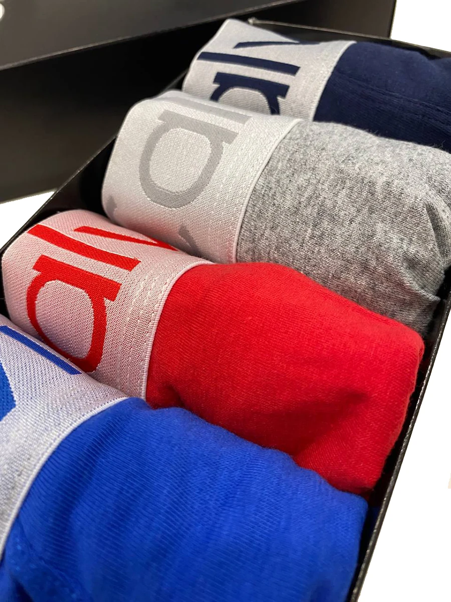 Трусы мужские СК набор 5 шт в коробке боксеры хлопковые трусы-шорты с надписью