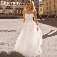 faddish spaghetti straps wedding dresses 2022 sweetheart lace appliques bride gowns sleeveless beach 2022 robe de mari%c3%a9e