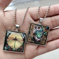 boho dragonfly glass necklace for women pendant chains vintage necklaces fashion jewelry accessories collares y2k accessories