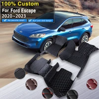 car floor mat for ford escape kuga 20202023 auto anti dirt pad anti dirt carpet leather covers rug luxury mat car accessories