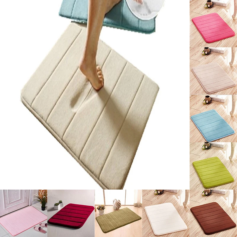 

Коврик для ванной комнаты, Коралловый флисовый ковер, впитывающий воду, нескользящий, с эффектом памяти, можно мыть, коврики для туалета