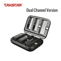 takstar wireless lavalier microphone mini portable audio video recording microphone for iphone android camera with charging box