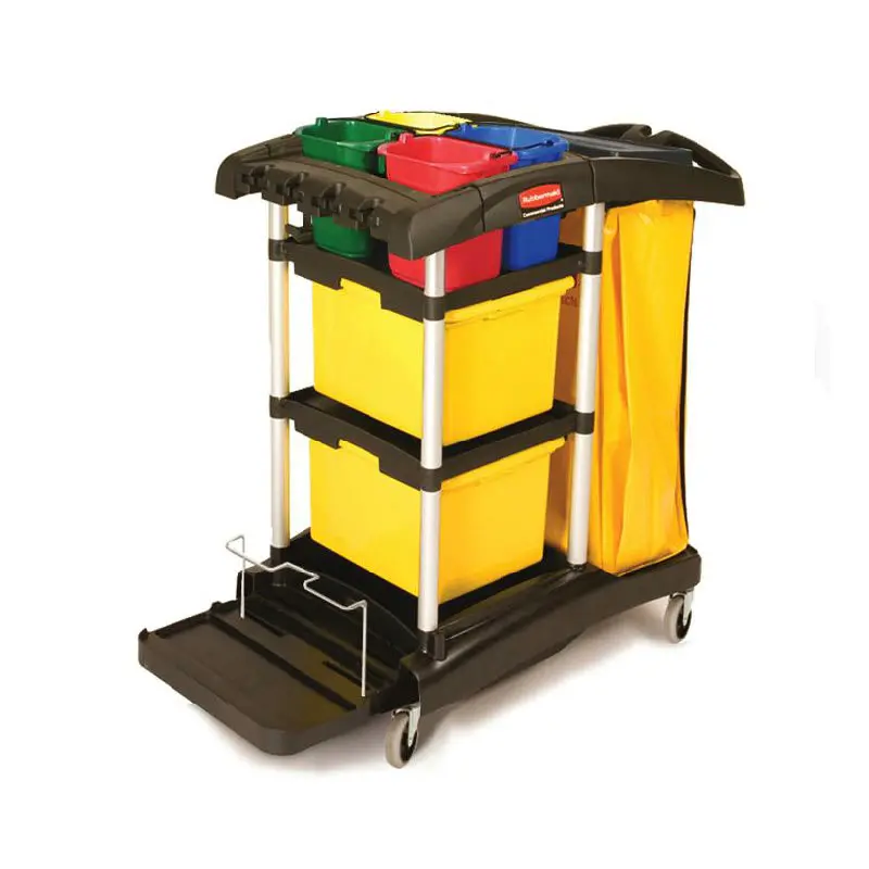 

Authentic Buy With Confidence New New Janitor Cart w/ Tub Accommodation, Black/Yellow