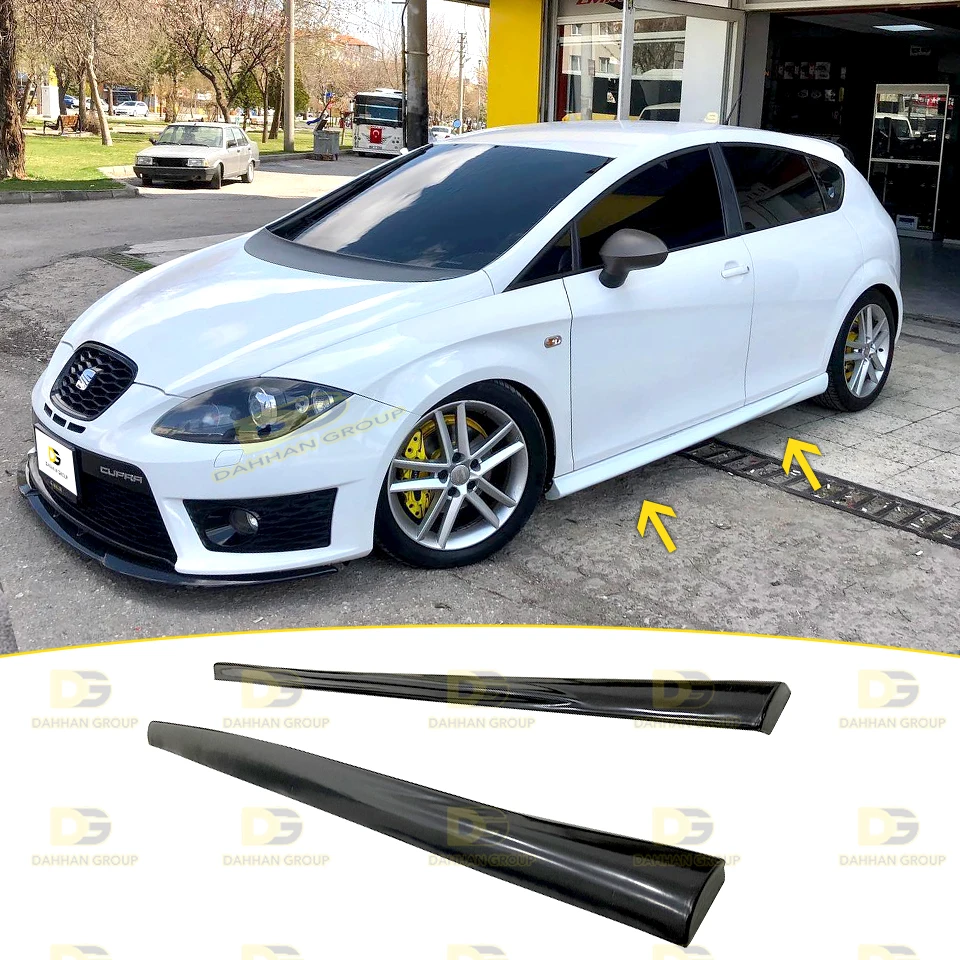 Seat Leon MK2 2005 - 2012 Cupra Style Side Skirts Blade Extension Left and Right Raw or Painted Surface Plastic Set FR Kit