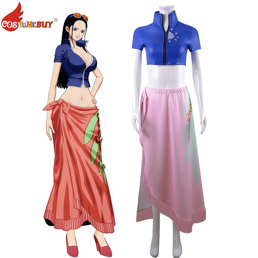 

One Piece Anime Nico Robin Cosplay Costume Straw Hat Pirates Female Pirate Anime Costumes Crop Top Longuette Skirt Outfit