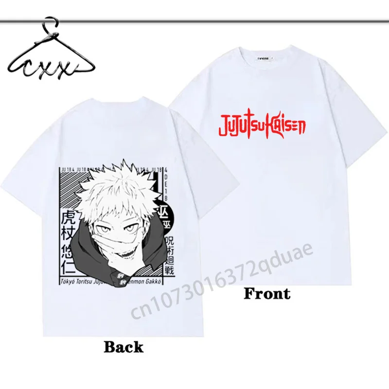 

Футболка мужская хлопковая в стиле Харадзюку, крутая тенниска с графическим принтом ююютсу кайзен, модная уличная одежда унисекс, лето