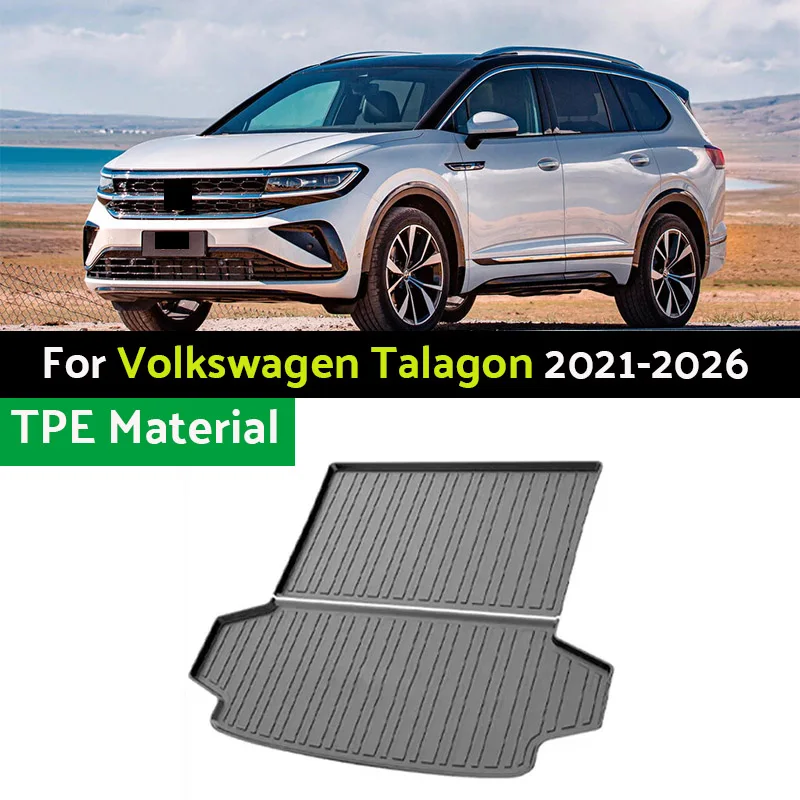 Фото Задние коврики в багажник автомобиля TPE для VW для Volkswagen Talagon 2021 2022 2023 2024 2025-IN водонепроницаемые коврики в багажник для хранения №1