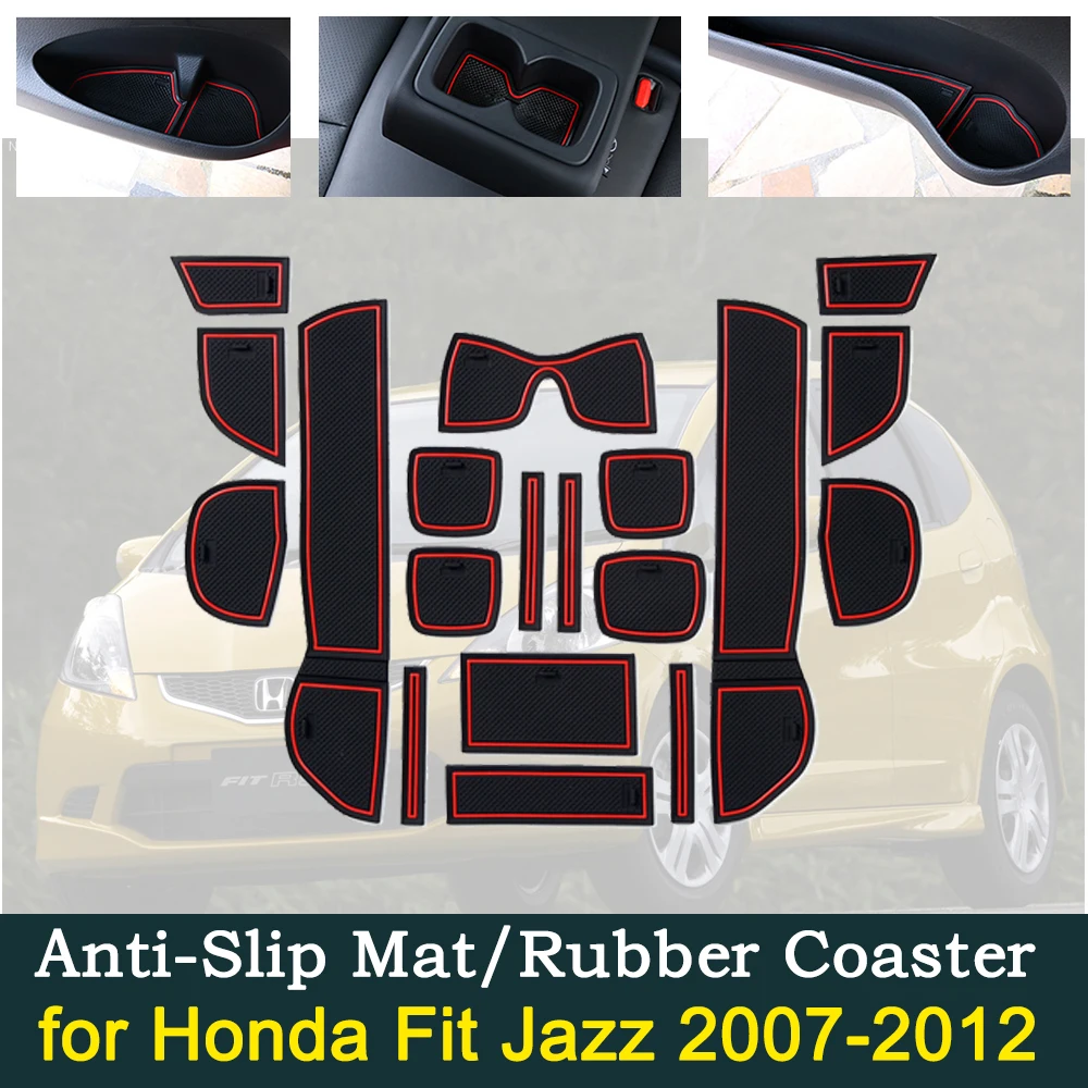 

Anti-Slip Dirty Dust Gate Mats Cup Groove Pads for Honda Fit Jazz 2007 2008 2009 2010 2011 2012 Hole Pad Car Styling Accessories