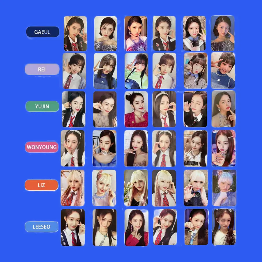 KPOP 6 шт./компл. IVE альбом LOVE DIVE двусторонняя ломо-карта Фотокарта Yujin Gaeul Wonyoung Лиз