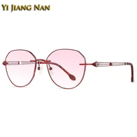 women fashion titanium glitter color edges optical glasses frame colored prescription lightweight eyeglasses rimless eyewear