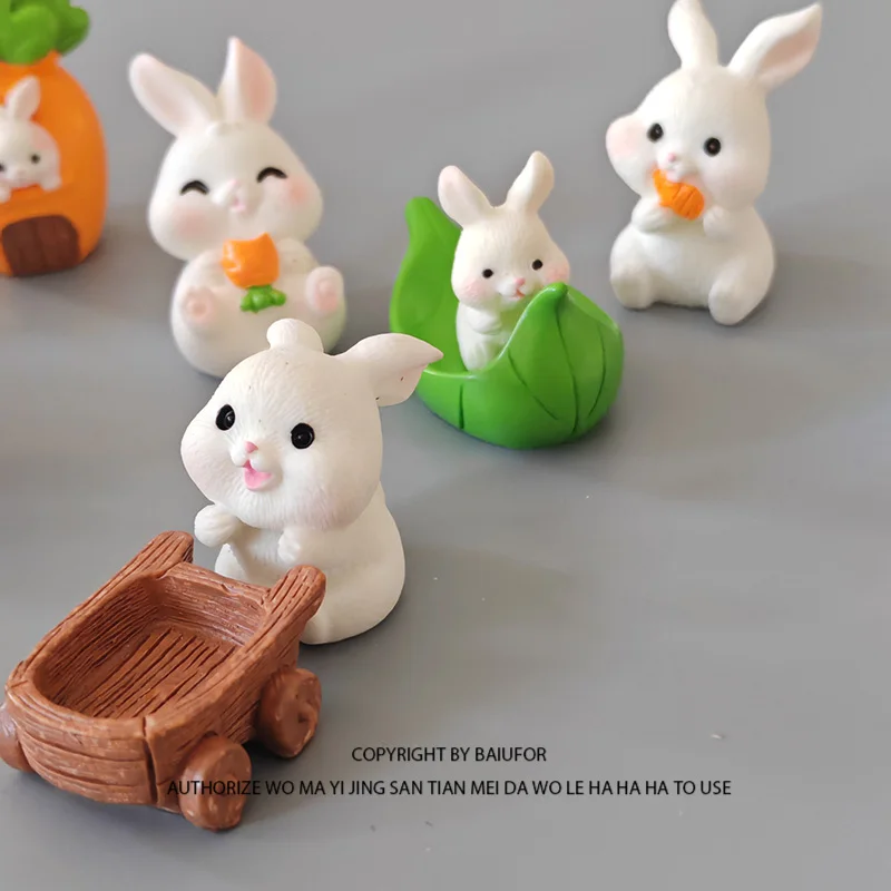 10 шт. милая фигурка кролика с горячей морковью пейзаж сделай сам домашний