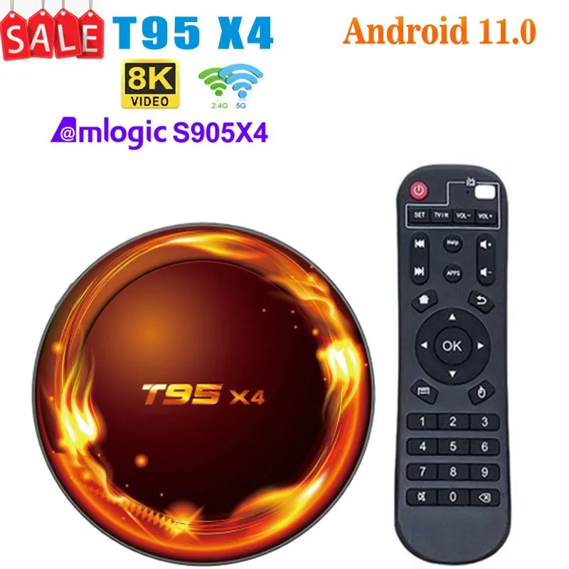 ТВ-приставка T95 X4 Android 11 Amlogic S905X4 4 Гб 64 1000M 8K 3D BT4 0 2 4G &amp 5G Wifi медиаплеер