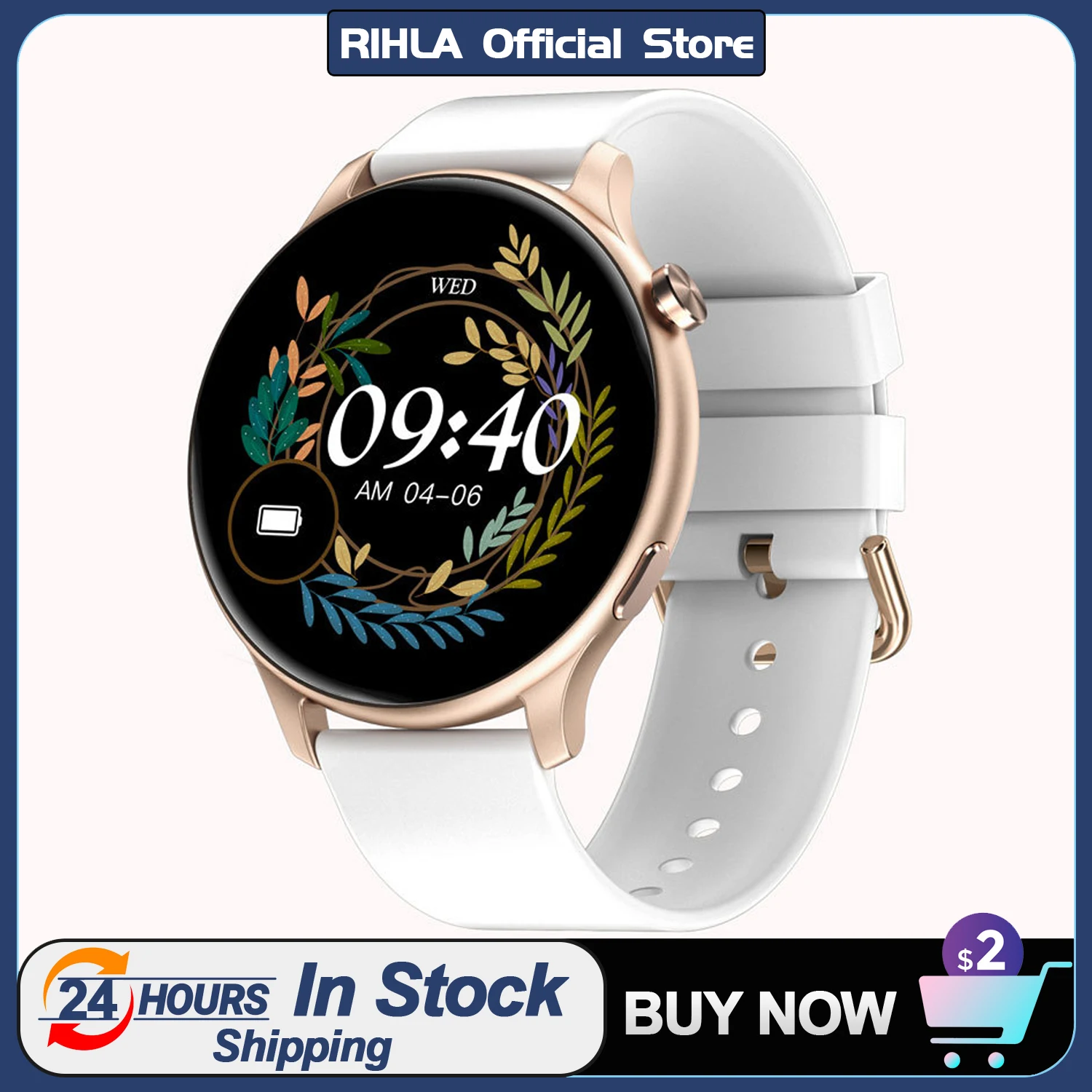 

RIHLA 2022 NEW Smart Watch Women Men Waterproof Smartwatch Bluetooth Calls Blood Oxygen Heart Rate Monitor Fitness Bracelet