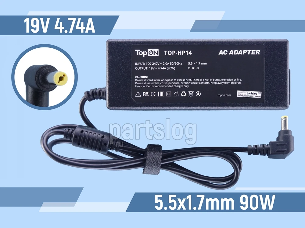 ADP-90CD/DB Блок питания для Acer 19V 4.74A 5.5x1.7mm 90W TopON |