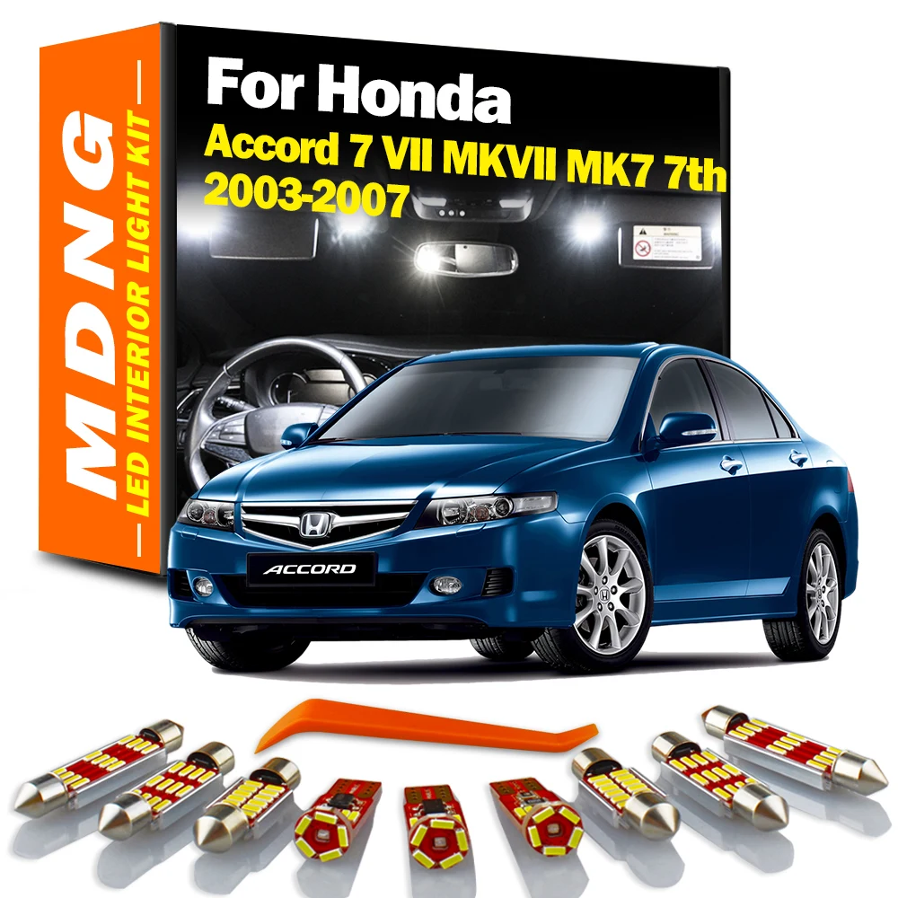 MDNG 17X LED Interior Dome Map Light Kit For Honda Accord 7 VII MKVII MK7 7th 2003 2004 2005 2006 2007 Canbus No Error Car Bulbs