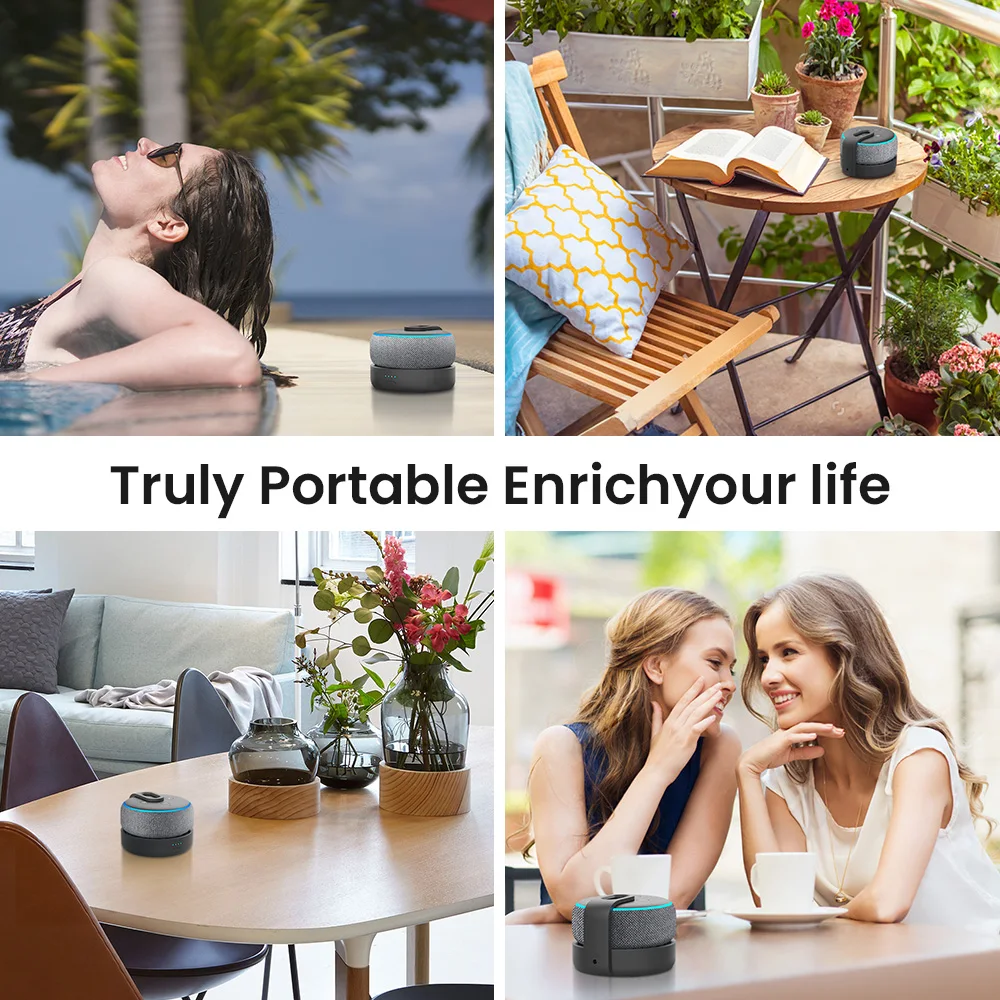 GGMM 10000/5200mAh Battery Base For Amazon Alexa Echo Dot 3th Gen Portable Docking Station Charging Base For Echo Dot 3  Play 8H