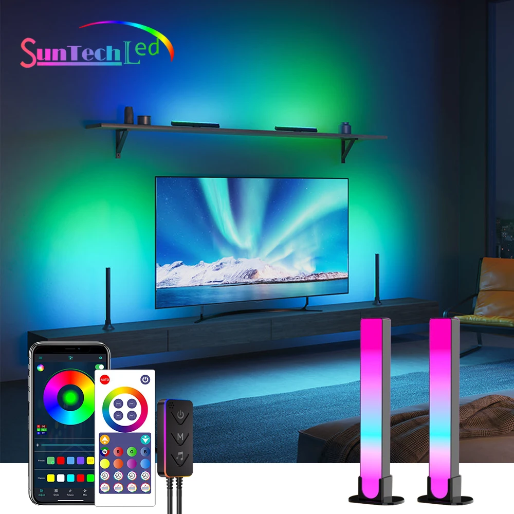 

Умный светодиодный светильник Suntech с Wi-Fi, RGB освесветильник для создания атмосферы, освещение с синхронизацией музыки, настенное украшение для телевизора, игровой комнаты, ночник