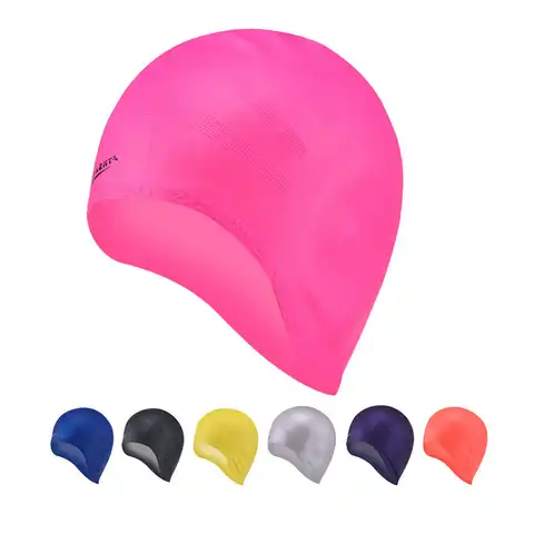 Swim Cap Silicone No-Slip High Elasticity Thick Pool Hats with Ear Cover Protect for Women Men Adult Youths Kids