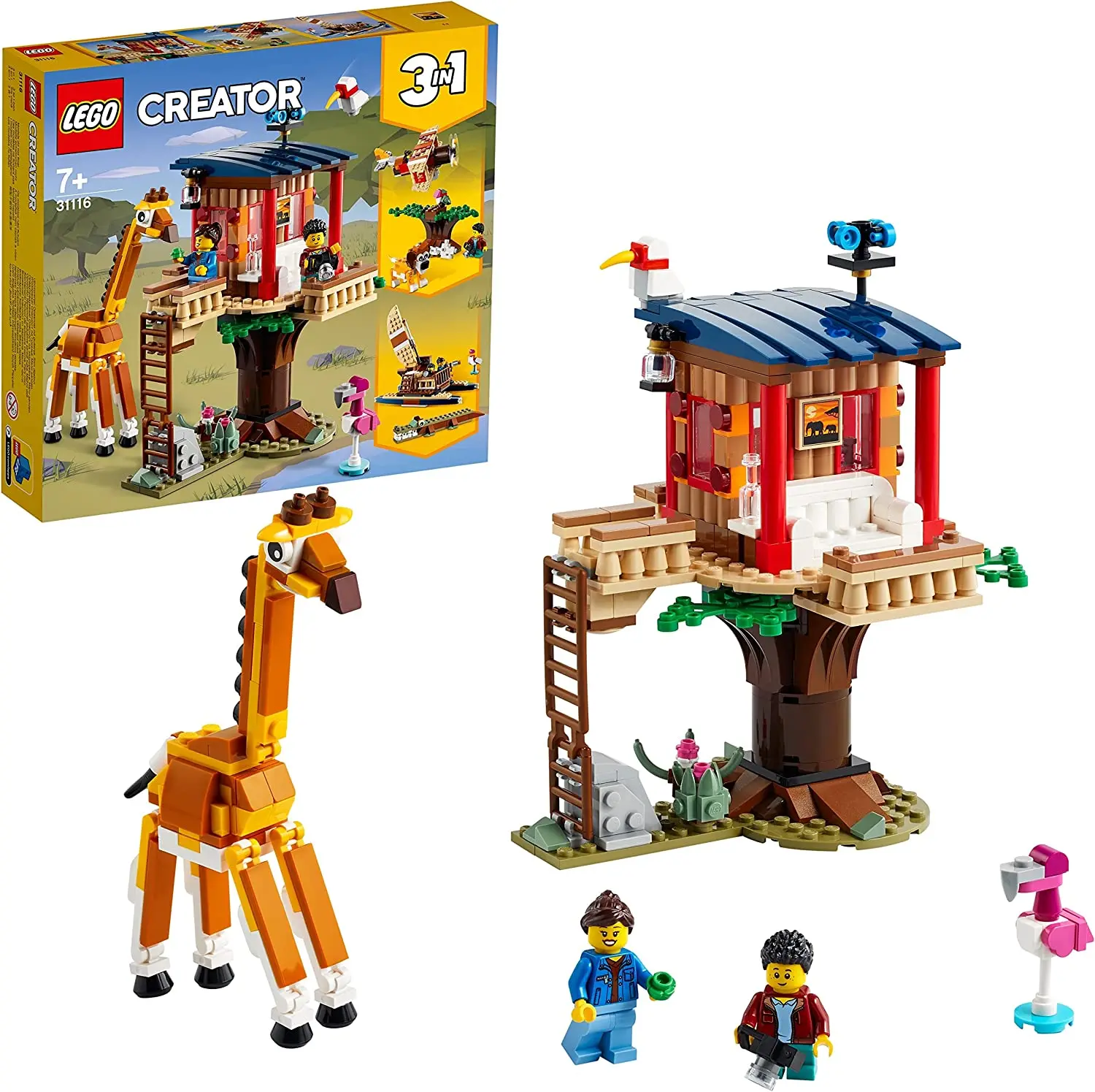 

Конструктор LEGO 31116 Creator 3 в 1 сафари дом на дереве дикой природы, катамаран, искусство, набор для строительства с лодкой, самолетом и игрушечны...