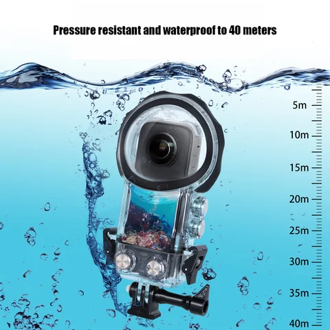 Водонепроницаемый Чехол Insta360 X3 360 °   Невидимый Чехол Для Камеры Для Дайвинга С Водонепроницаемостью На Глубине 40 М
