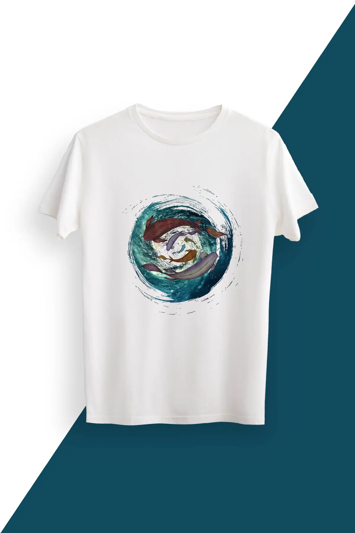 

Aocean Koi Fish Высококачественная футболка оверсайз унисекс с принтом, модная уличная одежда