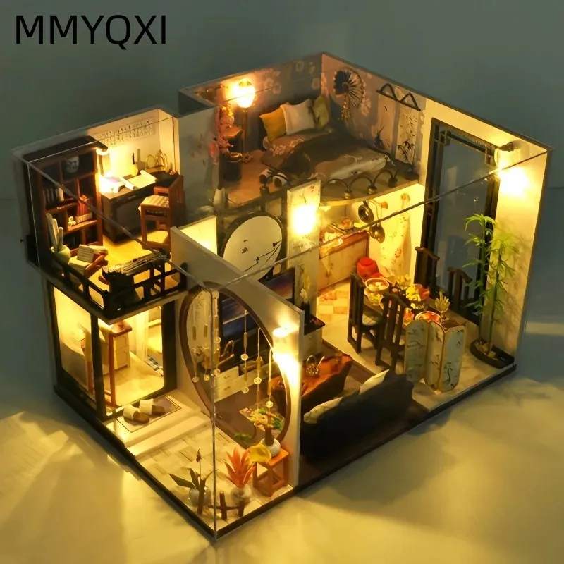 

MMYQXI Literary and artistic architectural model handcrafted cottage creative gift for girlfriend assembled toy birthday gift