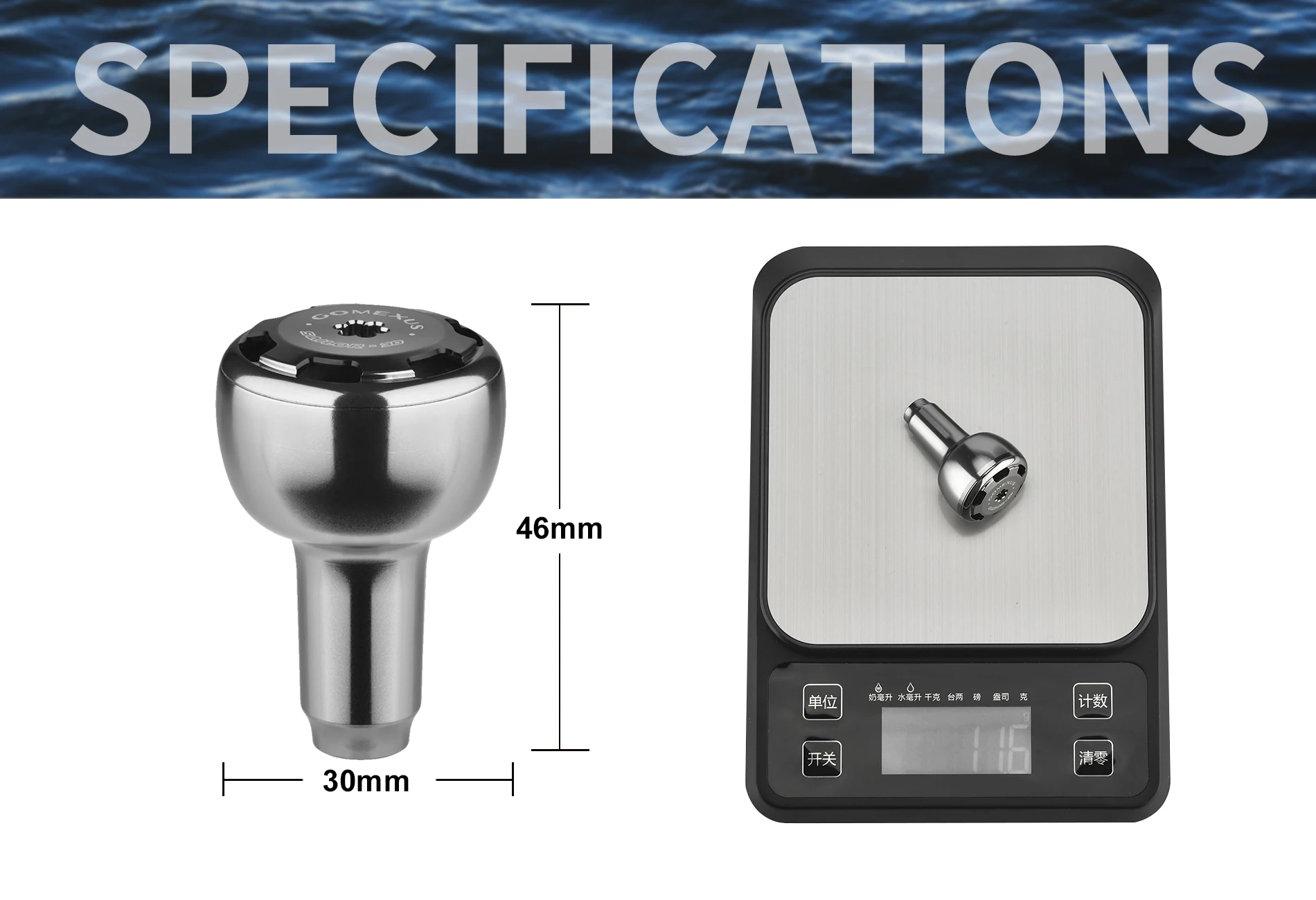 Фото Ручка Gomexus для катушек Shimano Stradic Ci4, Ultegra, Stella, Sustain, Daiwa Certate, Exceler LT, алюминиевая ручка для тюнинга спиннинговых катушек, 30 мм №4