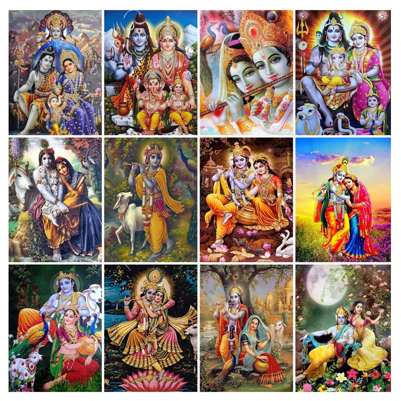Алмазная 5D картина сделай сам индуийский Бог Radha Krishna Love 2 алмазная вышивка на фото