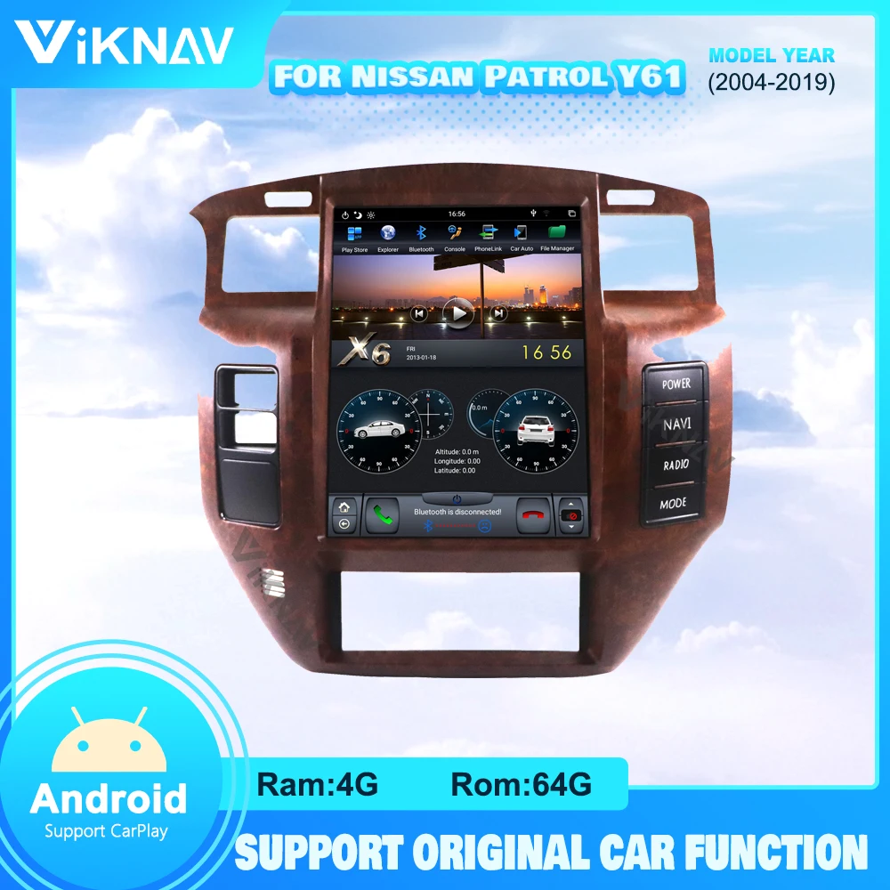 

PX6 Android Car Radio For Nissan Patrol Y61 2004-2019 GPS Navigation Multimedia Player 12.1 Inch Auto Stereo Receiver Head Unit
