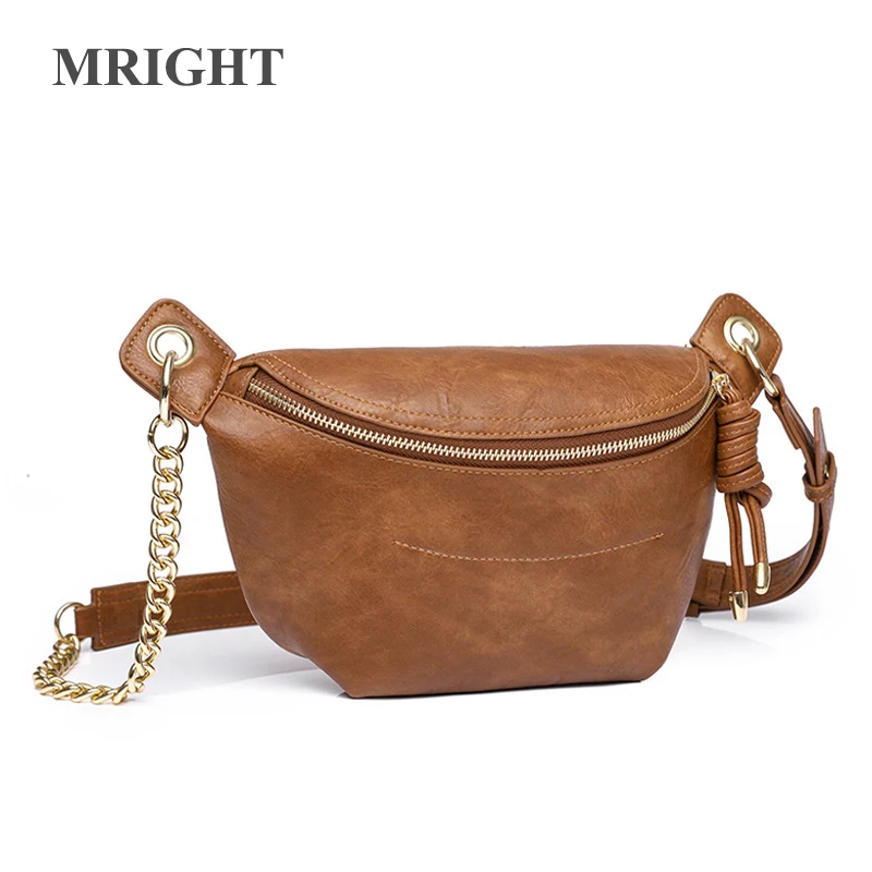 Купи Large Women Leather Sling Bag Casual Vintage Chest Shoulder Crossbody Bag Personalization Vegan Plus Size Fanny Pack Domil105 за 1,433 рублей в магазине AliExpress