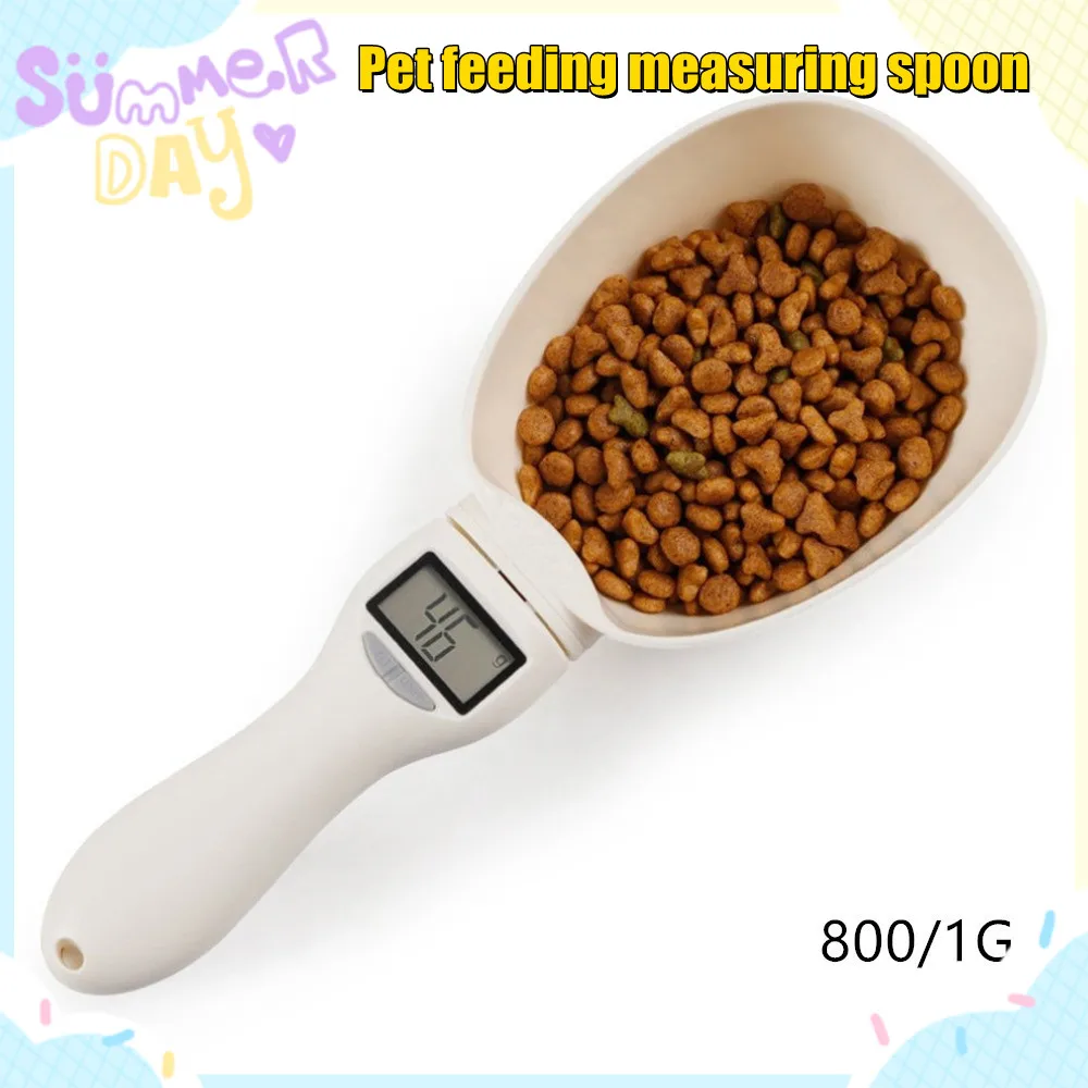 

LCD Digital Pet Measuring Bowl Weighing Spoon Baking Scale Dogs Cat Kitchen Feeders Electronic Cups Feeding Spoon Tool