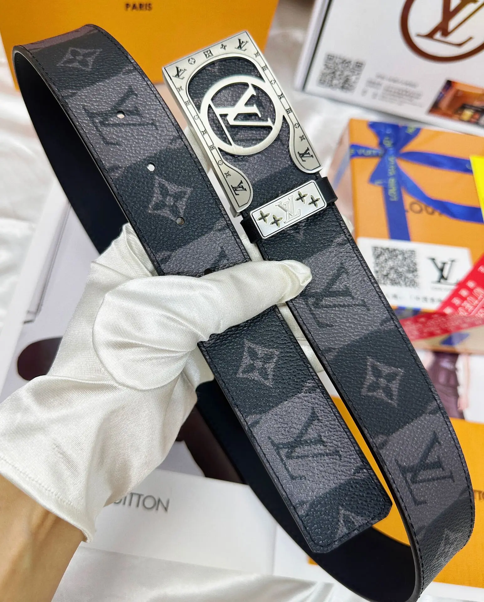 точная копия 1:1 Модный КлассичесКий С Полой Тонкой Пряжкой В Стиле Louis Vuitton Новый