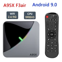 smart tv box a95x f3 air 4k 2 4g5g dual wifi rgb light amlogic s905x3 4gb 32gb 64gb android 9 set top tv box