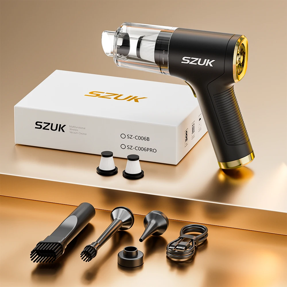 

SZUK мини-автомобильный пылесос, мощный беспроводной портативный пылесос 780000PA для бытовой техники, ручной вентилятор, автомобильный очиститель