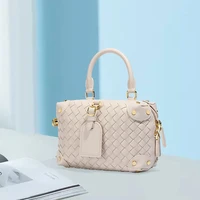 high quality classic pu leather weave luxury purses and handbags for women shoulder crossbody large capacity pillow bag