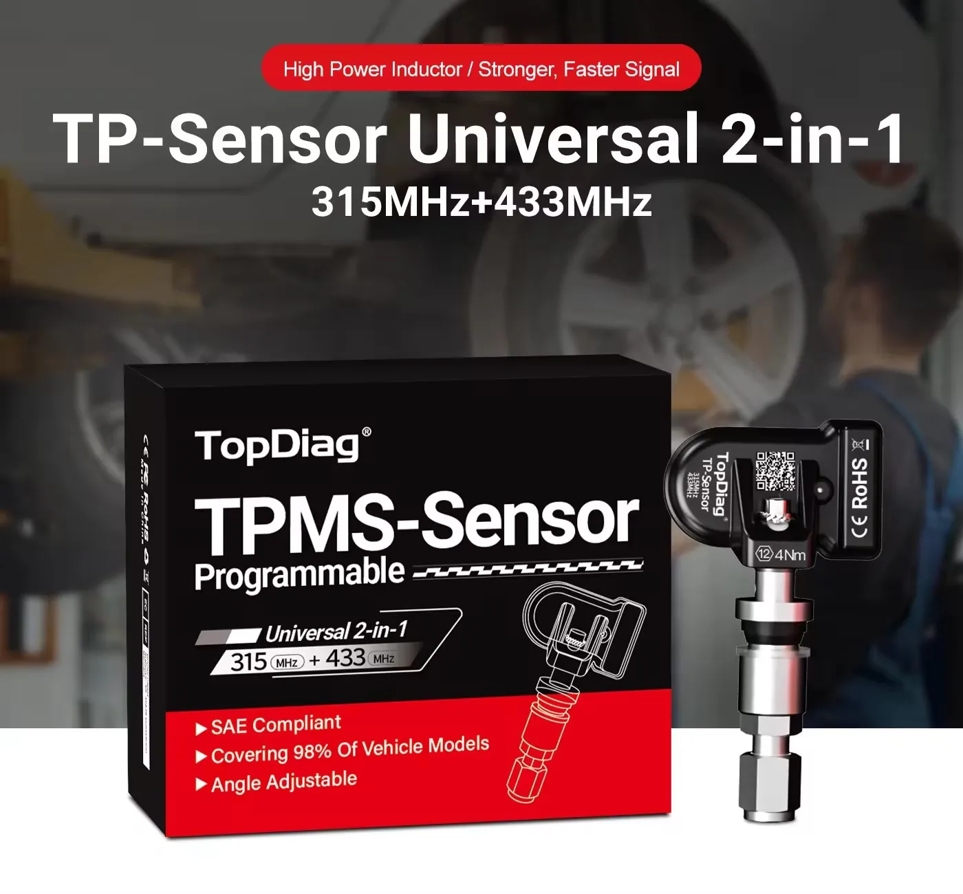 Фото TopDiag PS001 Автомобильный TPMS диагностический сервисный инструмент Активация датчиков высвобождения Программа TPMS OBDII Комплект Инструмент для соответствия давления в шинах №5