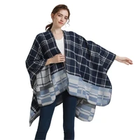 luxury brand winter cardigan woman ponchos and capes oversized shawls wraps pareos pashmina female bufanda mujer thick blanket
