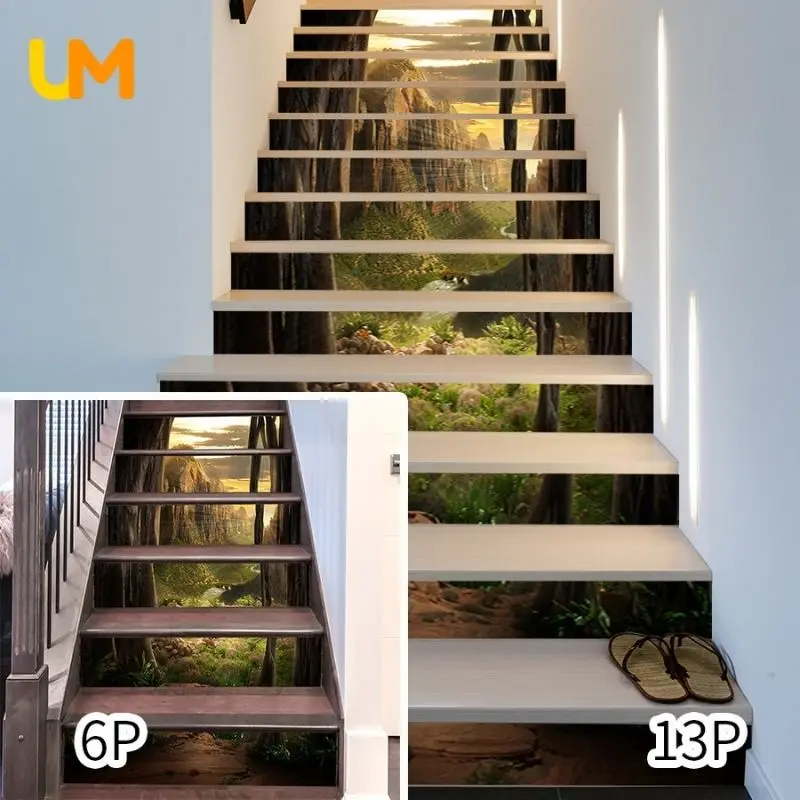 Самоклеящиеся обои в виде ландшафта водонепроницаемый лестница из ПВХ с солнцем