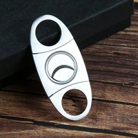 stainless steel cigar cutter portable double blade guillotine cigar scissors smoking accessories gift for men cool gadget