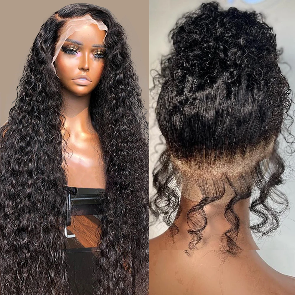 30 Inch 360 Lace Frontal Wig Water Wave HD Lace Frontal Wig Brazilian Curly Human Hair Wigs 13x4 Deep Wave Frontal Wig For Women
