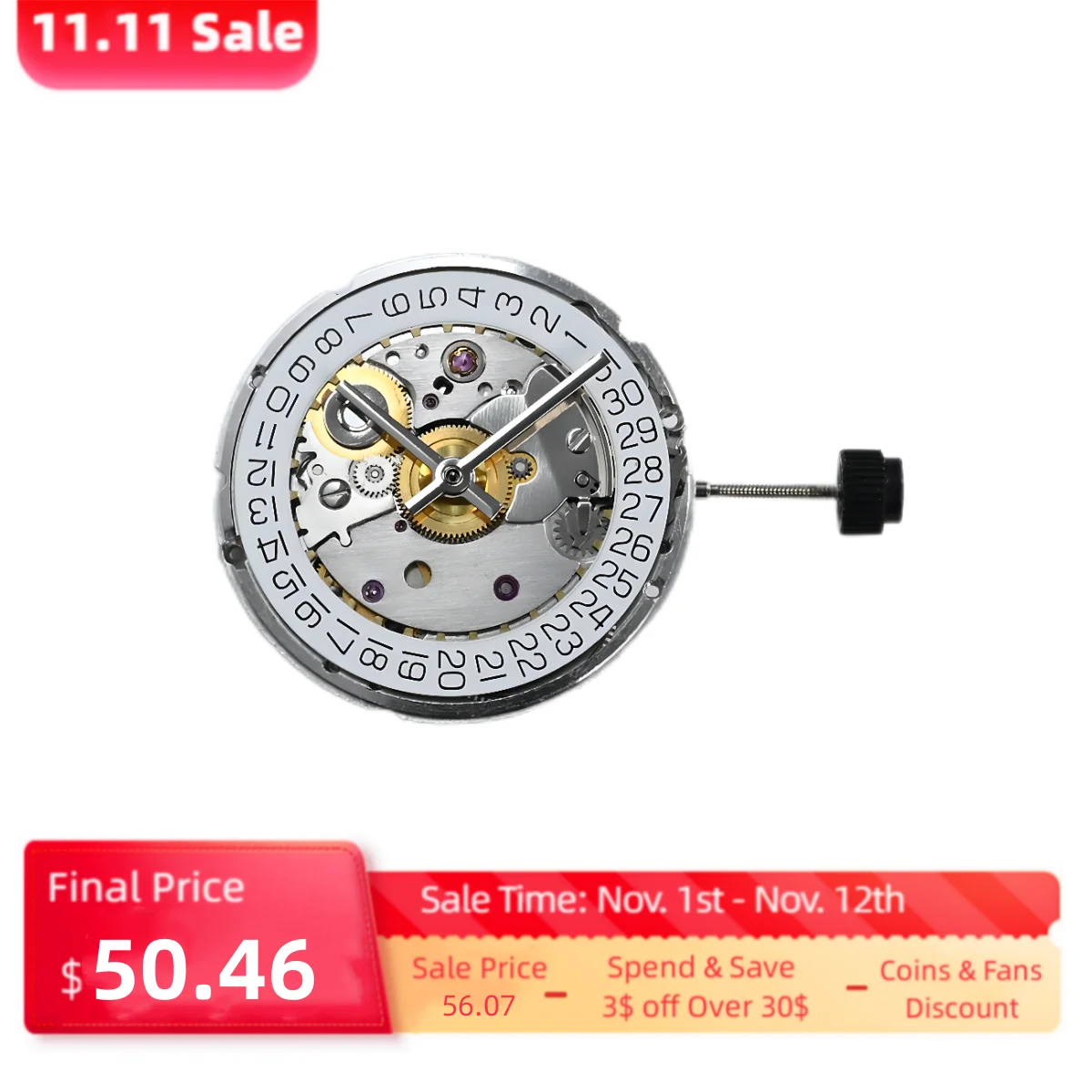 Купить Сменный механизм для механических наручных часов Seagull ST2130, ETA 2824, быстрая регулировка даты, 3H, 28800 в, точность